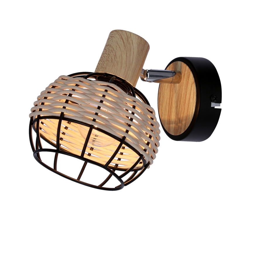 Foco de parede TAJGA 1xE14/40W/230V vime/preto