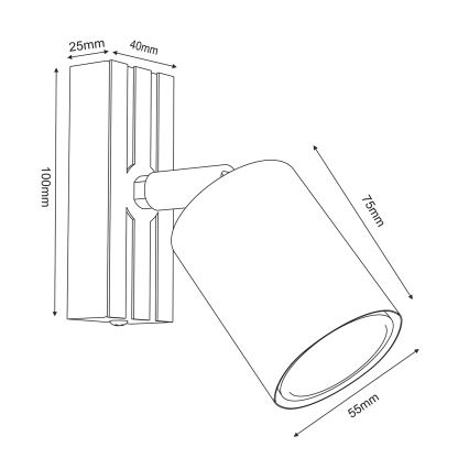Foco de parede TERRA 1xGU10/8W/230V branco/carvalho