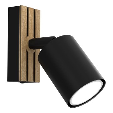 Foco de parede TERRA 1xGU10/8W/230V preto/carvalho