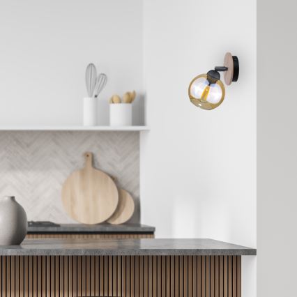 Foco de parede THEA WOOD 1xE27/60W/230V