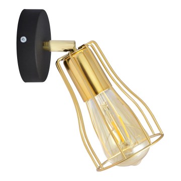 Foco de parede TUBE 1xE27/15W/230V dourado/preto