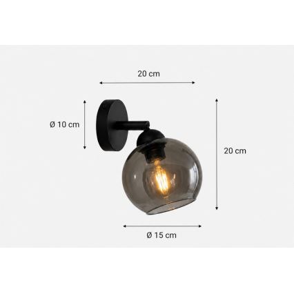 Foco de parede UNO 1xE27/60W/230V preto