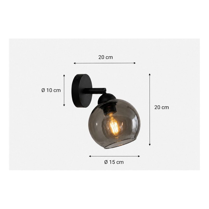 Foco de parede UNO 1xE27/60W/230V preto
