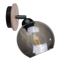 Foco de parede UNO WOOD 1xE27/60W/230V preto/castanho