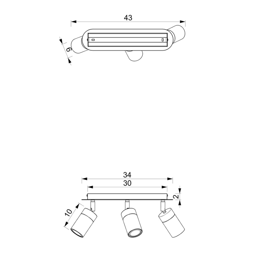 Foco direcional JOKER 3xGU10/25W/230V verde/dourado