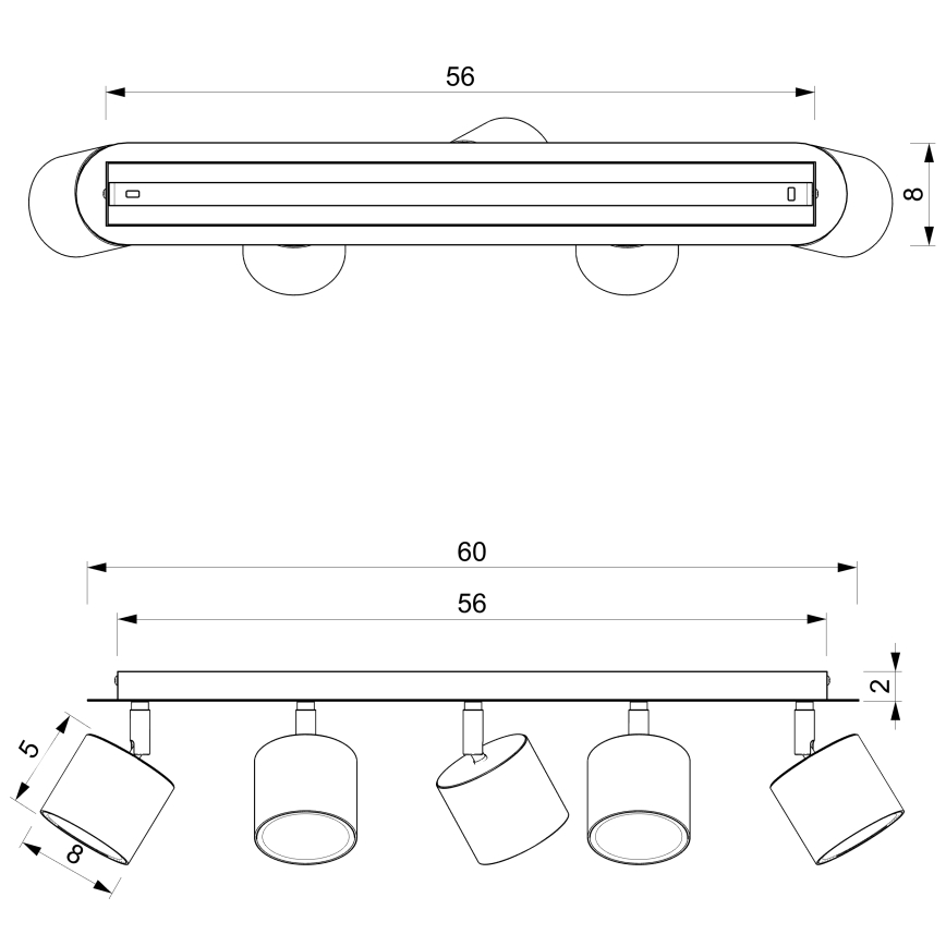 Foco DIXIE 5xGX53/11W/230V azul