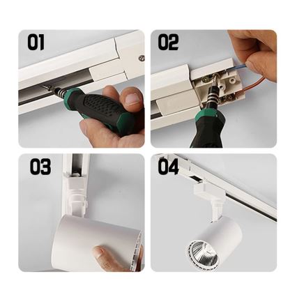 Foco em sistema de carril 8xGU10/25W/230V 4 m preto