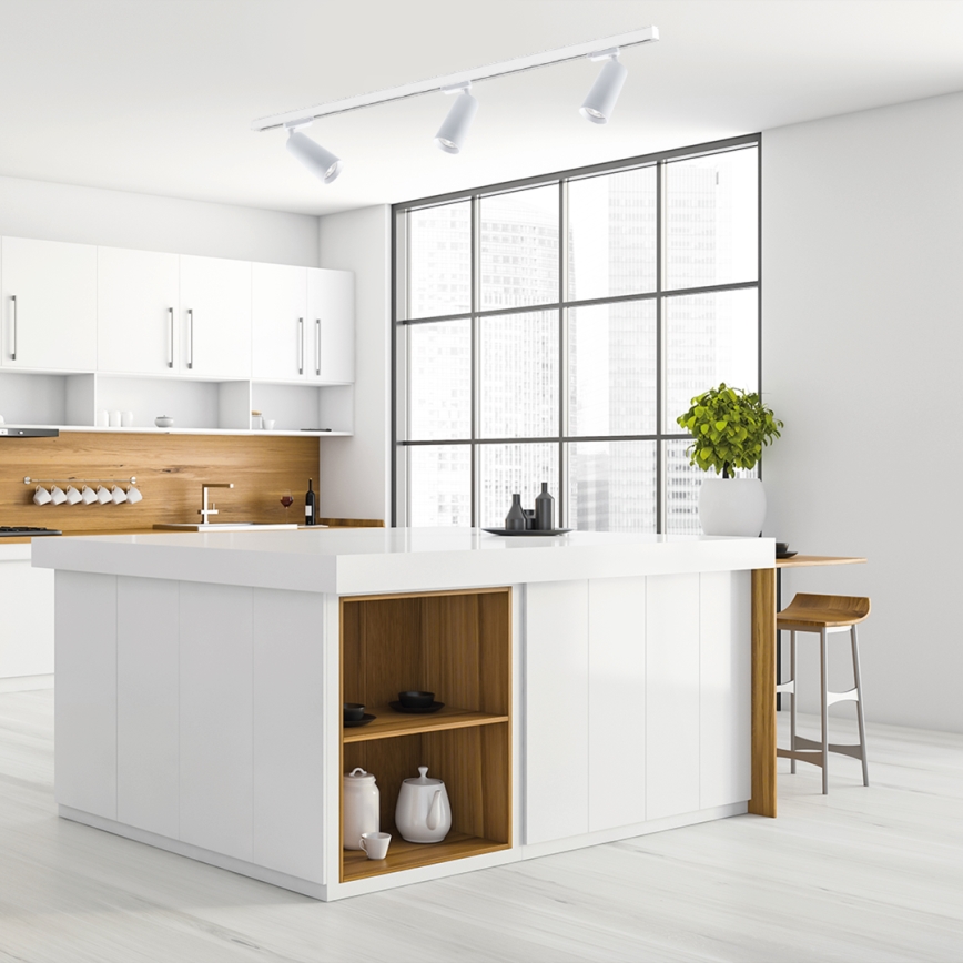 Foco em sistema de carril MICA 3xGU10/25W/230V branco