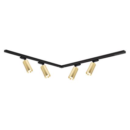 Foco em sistema de carril MICA 4xGU10/10W/230V dourado/preto