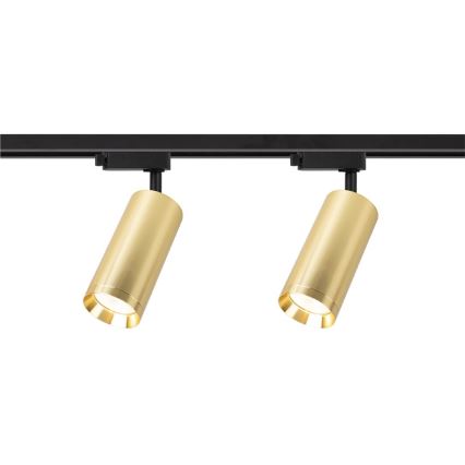 Foco em sistema de carril MICA 4xGU10/10W/230V dourado/preto