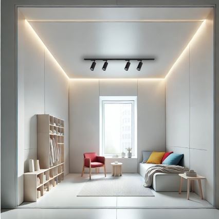 Foco em sistema de carril MICA 4xGU10/10W/230V preto