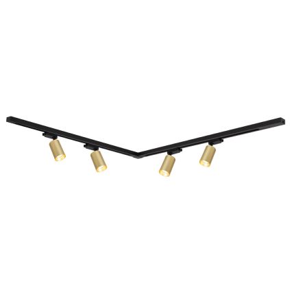 Foco em sistema de carril PIPE 4xGU10/10W/230V dourado/preto