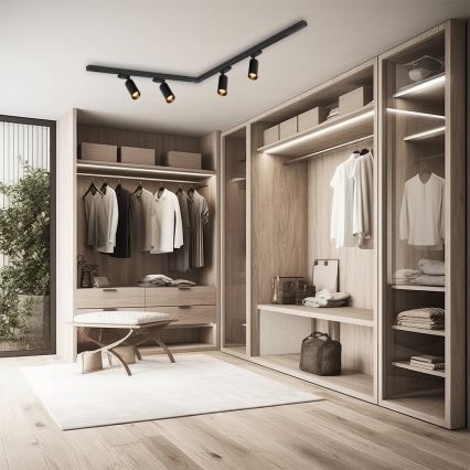 Foco em sistema de carril PIPE 4xGU10/10W/230V preto