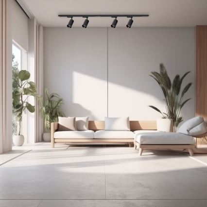 Foco em sistema de carril PIPE 4xGU10/10W/230V preto