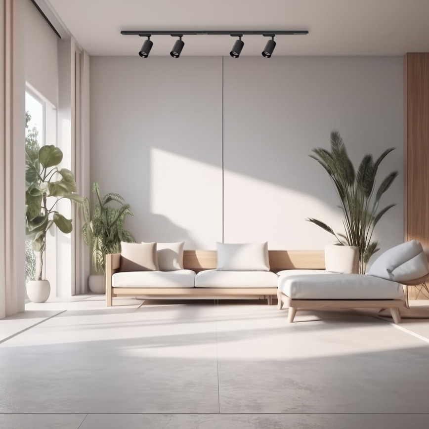 Foco em sistema de carril PIPE 4xGU10/10W/230V preto