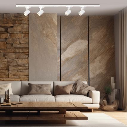 Foco em sistema de carril VOLF 4xGU10/10W/230V branco