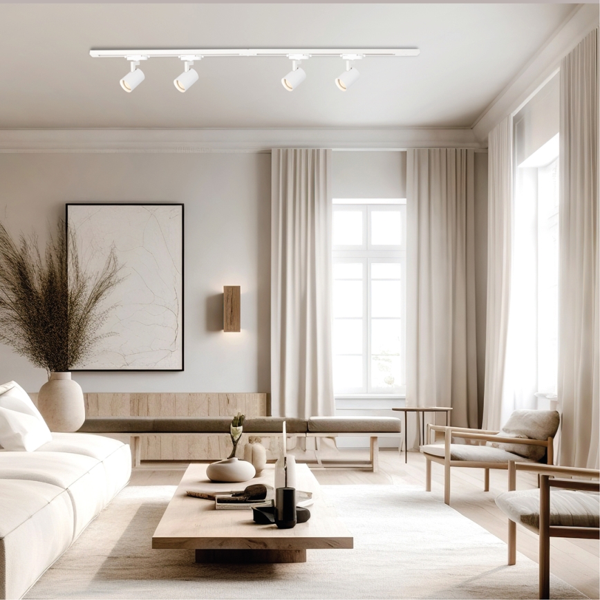 Foco em sistema de carril VOLF 4xGU10/10W/230V branco