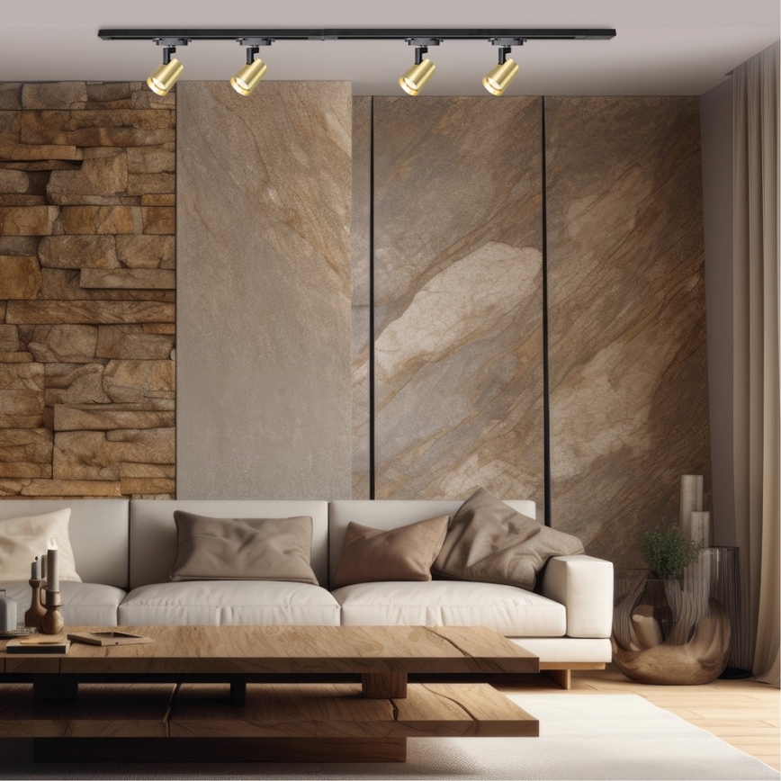 Foco em sistema de carril VOLF 4xGU10/10W/230V dourado/preto