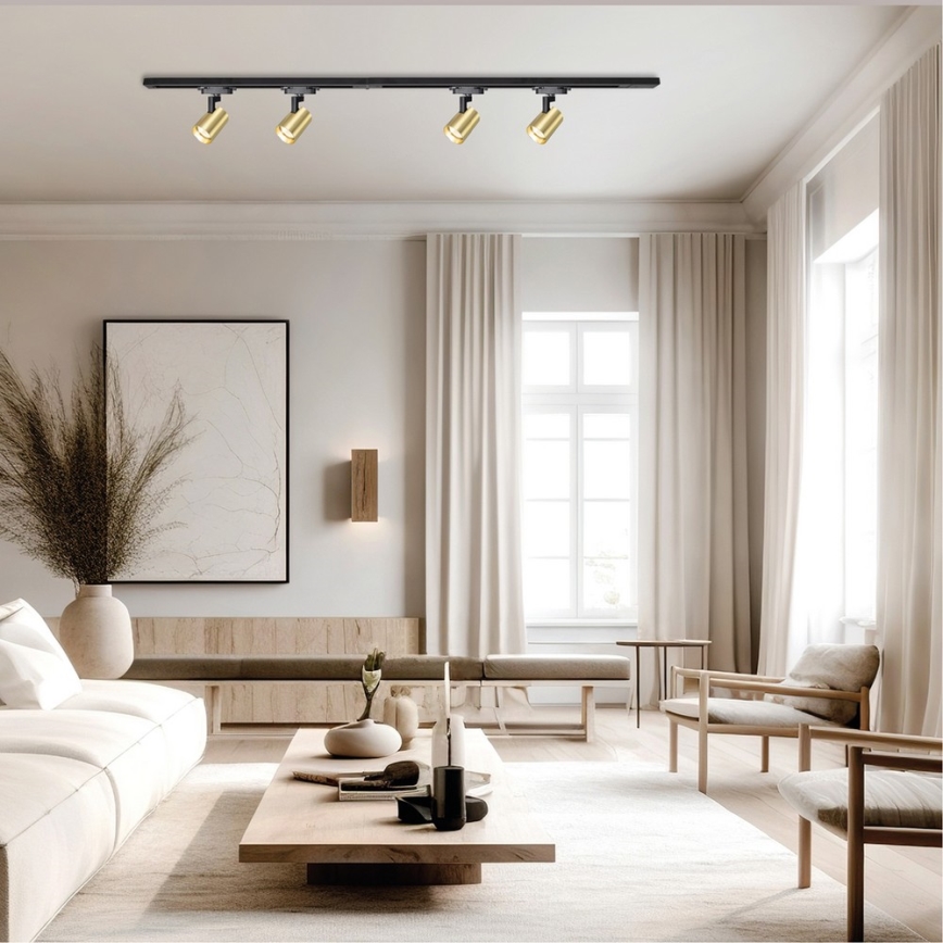 Foco em sistema de carril VOLF 4xGU10/10W/230V dourado/preto