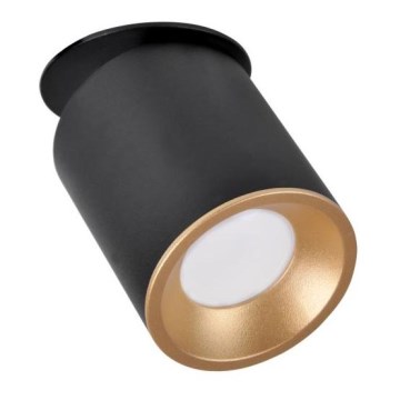 Foco embutido HARON 1xGU10/10W/230V preto/dourada