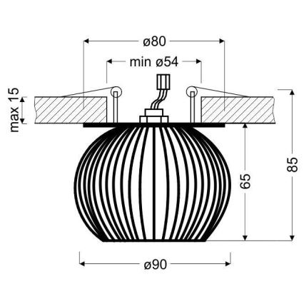 Foco embutido SK 93 1xG9/40W/230V dourado