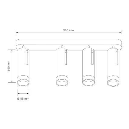 Foco FADO 4xGU10/10W/230V branco