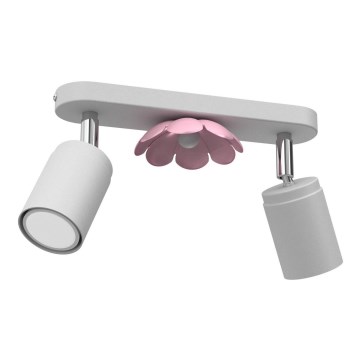 Foco FLOR 2xGU10/8W/230V branco