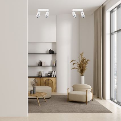 Foco FLOR 2xGU10/8W/230V branco