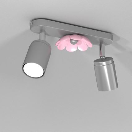 Foco FLOR 2xGU10/8W/230V cromado mate