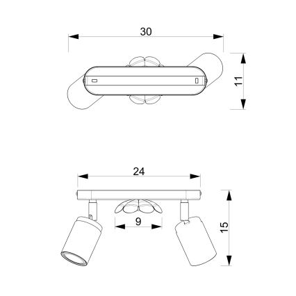 Foco FLOR 2xGU10/8W/230V cromado mate