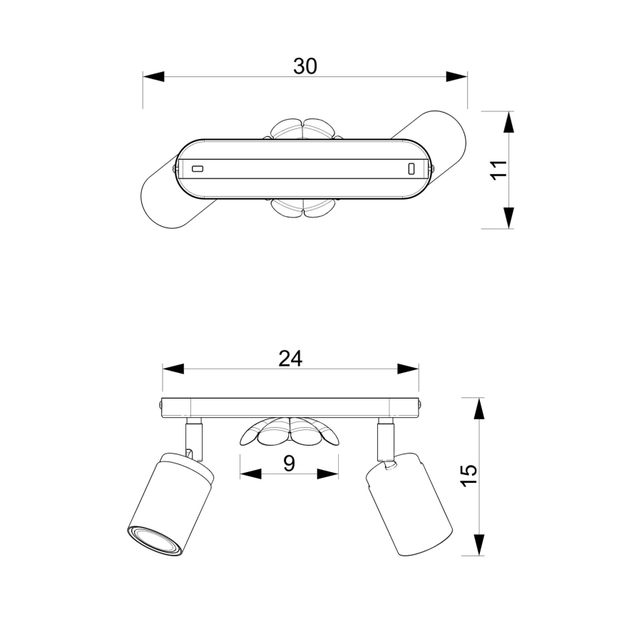 Foco FLOR 2xGU10/8W/230V cromado mate