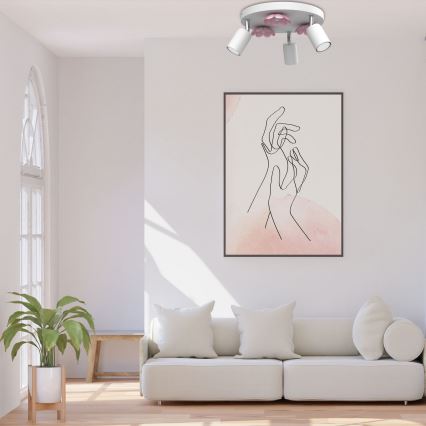 Foco FLOR 3xGU10/8W/230V branco