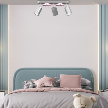 Foco FLOR 3xGU10/8W/230V cromado mate