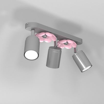 Foco FLOR 3xGU10/8W/230V cromado mate