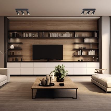 Foco FLOR 3xGU10/8W/230V preto