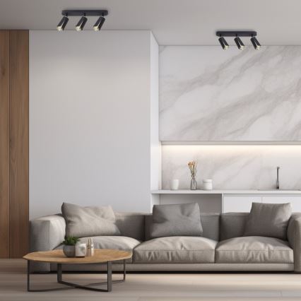 Foco FLOR 3xGU10/8W/230V preto