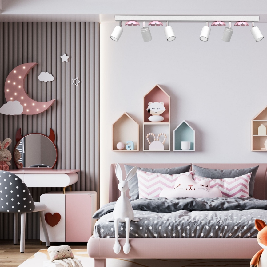 Foco FLOR 6xGU10/8W/230V branco