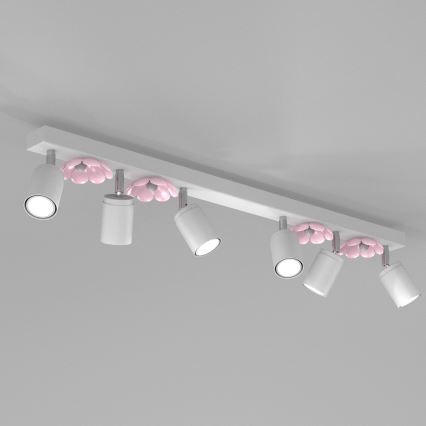 Foco FLOR 6xGU10/8W/230V branco