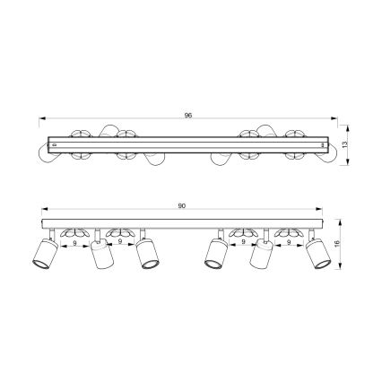 Foco FLOR 6xGU10/8W/230V branco