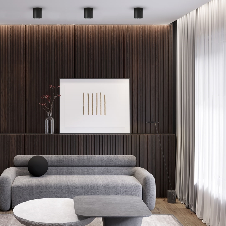 Foco GEORGE 1xE27/60W/230V diâmetro 13,7 cm preto