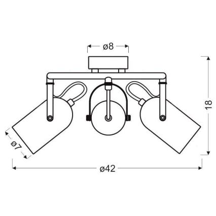 Foco GRAY 3xE14/40W/230V