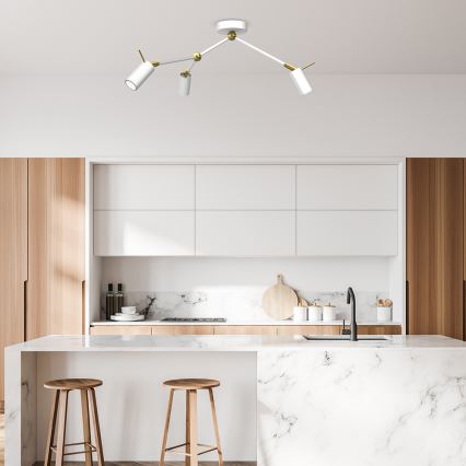 Foco IRIS 3xGU10/MR11/40W/230V branco/dourado