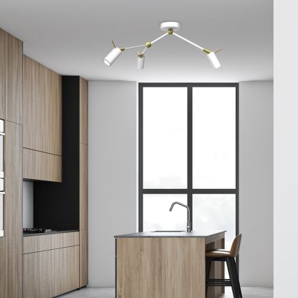 Foco IRIS 3xGU10/MR11/40W/230V branco/dourado