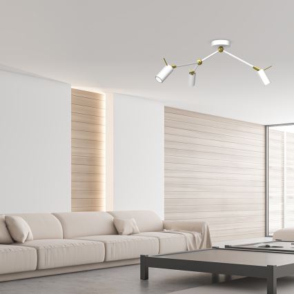 Foco IRIS 3xGU10/MR11/40W/230V branco/dourado