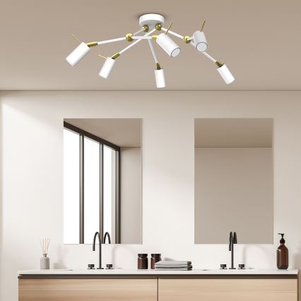 Foco IRIS 6xGU10/MR11/40W/230V branco/dourado