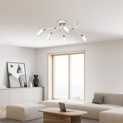 Foco IRIS 6xGU10/MR11/40W/230V branco/dourado