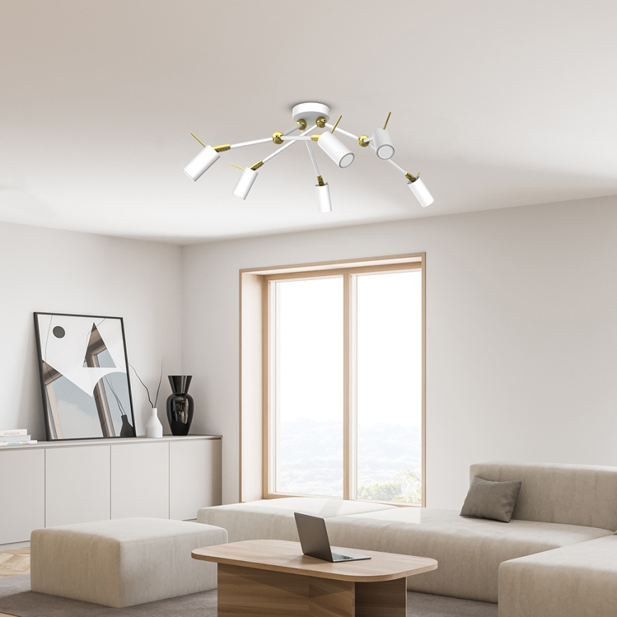 Foco IRIS 6xGU10/MR11/40W/230V branco/dourado