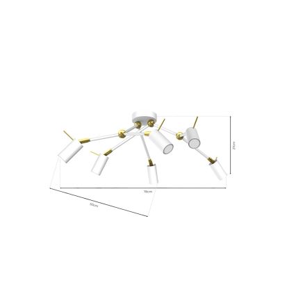 Foco IRIS 6xGU10/MR11/40W/230V branco/dourado