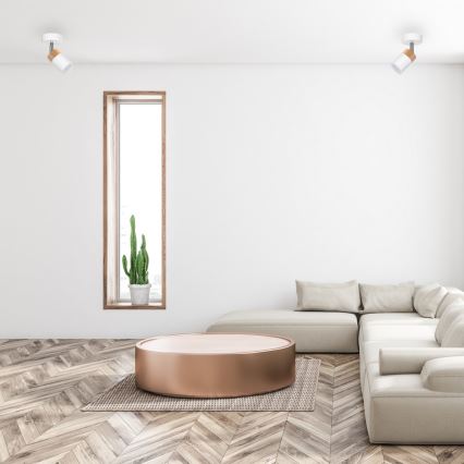 Foco JOKER WHITE WOOD 1xGU10/8W/230V