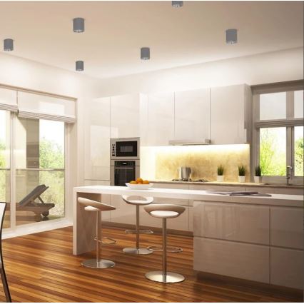 Foco JUPITER 1xE27/20W/230V diâmetro 13 cm cinzento